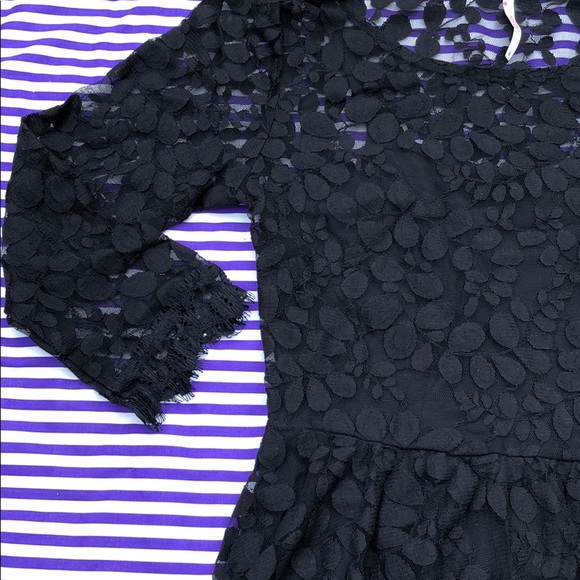 Free People Black Lacy Leaves Dress - Picture 5 of 8